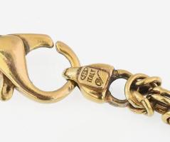 Ezüst(Ag) aranyozott masszív verlauf király nyaklánc, jelzett, kapcson kopásnyommal, h: 46 cm, nettó...