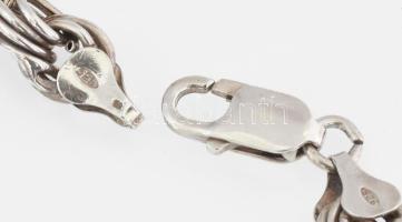 Ezüst(Ag) bécsi-rózsás masszív bokalánc, jelzett, h: 25 cm, nettó: 18,4 g