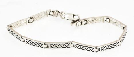 Ezüst(Ag) mintás glídes karkötő, jelzett, h: 20,5 cm, nettó: 12,7 g