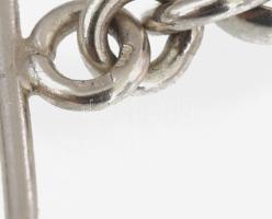 Ezüst(Ag) masszív kerek szemes anker óralánc, jelzett, h: 50 cm, nettó: 35,5 g