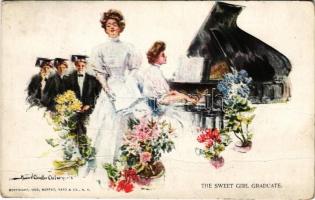 1910 The Sweet Girl Graduate Lady art postcard s: Howard Chandler Christy (fa)