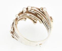 Ezüst(Ag) extravagáns gyűrű, jelzett, méret: 52, nettó: 5,1 g