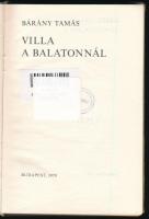 Bárány Tamás: Villa a Balatonnál. Bp., 1979, Kozmosz. Kiadói egészvászon-kötés, kopott, szakadt, kia...