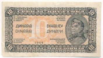 Jugoszlávia 1944. 10D T:F Yugoslavia 1944. 10 Dinara C:F Krause P#50