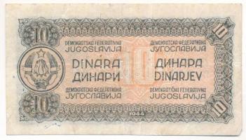 Jugoszlávia 1944. 10D T:F
Yugoslavia 1944. 10 Dinara C:F
Krause P#50