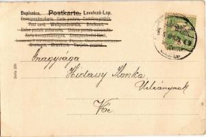 1905 Húsvéti üdvözlet / Easter greeting art postcard with egg (kis szakadás / small tear)