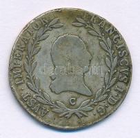 Ausztria 1822C 20kr Ag &quot;I. Ferenc&quot; T:F patina Austria 1822C 20 Kreuzer Ag &quot;Franz I&quot; C:F patina Krause KM#2143