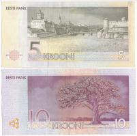 Észtország 1992. 5K + 1994. 10K T:F
Estonia 1992. 5 Krooni + 1994. 10 Krooni C:F