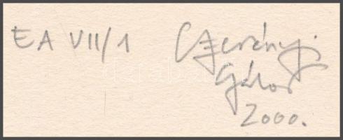 Szerényi Gábor (1953-): Üdv a tömegből! (Budapest kerületei), 2000. Vonalas klisé, papír, jelzett, m...