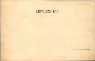 1907 Kézzel rajzolt szecessziós hölgy / Art Nouveau lady, floral. Hand-drawn art postcard s: Szőnyi ...