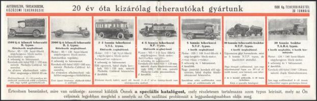 cca 1930 2 db autó, tehergépkocsi kereskedelmi reklám nyomtatvány Latil és Mágomobil 4+2 p