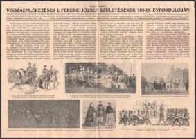 1930 Visszaemlékezések I. Ferenc József születésének 100-ik évfordulóján. képes nyomtatvány, plakát 41x29 cm