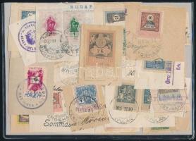 235 db magyar illetékbélyeg + 76 db illetékbélyeg kivágás szép bélyegzésekkel