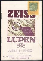 cca 1930 Zeiss lupé, nagyító katalógus képes. 18 p.