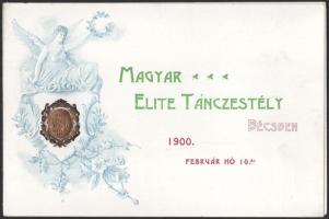 1900 Magyar elite táncestély Bécsben leporello dombornyomott. Hajtásnál szakadással