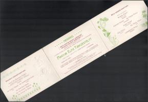 1900 Magyar elite táncestély Bécsben szecessziós meghívó leporello dombornyomott. Hajtásnál szakadás...