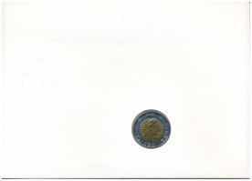 San Marino 1991. 500L Bimetál felbélyegzett borítékban, bélyegzéssel, német nyelvű leírással T:UNC S...