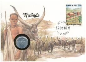 Ruanda 1970. 2Fr felbélyegzett borítékban, bélyegzéssel, német nyelvű leírással T:UNC Rwanda 1970. 2 Francs in envelope with stamp and cancellation, with German description C:UNC