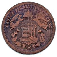 1869KB 1kr Cu Angyalos címer T:F patina Adamo M4.1