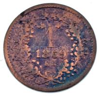 1869KB 1kr Cu "Angyalos címer" T:F patina
Adamo M4.1