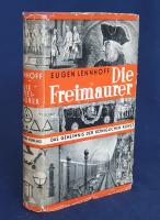 Lennhoff, Eugen: Die Freimaurer. Geschichte, Wesen, Wirken, und Geheimnis der königlichen Kunst. Mit 102 Abbildungen. Wien-Zürich-Leipzig, 1932. Phaidon Verlag (Druck: Offizin Haag-Drugulin AG.) 1 t. (címkép) + 365 + [3] p. + 31 t. (kétoldalas illusztrációk). Eugen Lennhoff (született Eugen Löwy) svájci újságíró és szabadkőműves (1891-1944) áttekintése a szabadkőműves mozgalom történetéről, a kora újkorba visszavezető bizonytalan kezdetek után az 1717. évi londoni alapítási aktustól az 1920-as évek végéig. Az elveket és szimbólumokat közlő bevezető fejezet után a monográfia országonkénti bontásban részletezi a mozgalom fejlődését, illetve küzdelmeit az ellenérdekelt felekkel. A kötet gazdag illusztrációs anyaga a szabadkőműves szimbolikát ábrázoló grafikák mellett bőséggel szemezget a szabadkőművességet parodizáló, emlékezetes karikatúraanyagból. Díszesen aranyozott kiadói egészvászon kötésben, eredeti, illusztrált, szélein enyhén sérült védőborítóban. Szép példány.