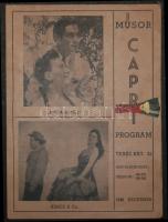 1946 a Capri orfeum decemberi porgramja, reklámnyomtatvány 16x22 cm