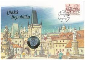 Cseh Köztársaság 1995B 10h Al felbélyegzett borítékban, bélyegzéssel, német nyelvű leírással T:UNC  Czech Republic 1995B 10 Haleru Al in envelope with stamp, cancellation and a prospectus in german C:UNC