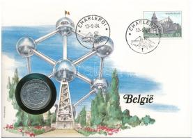 Belgium 1969. 10Fr érmés, bélyeges borítékon, alkalmi bélyegzővel T:VF hajlott  Belgium 1969. 10 Francs in coin envelope with stamp, and cancellation C:VF bent