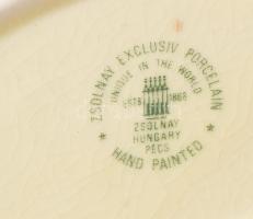 Zsolnay Exclusiv ékszeres tálka. Jelzett, hibátlan, mázrepdt, h: 11,5 cm