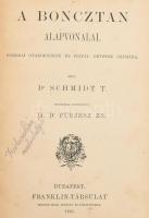 Schmidt T.: A boncztan alapvonalai kórodai gyakornokok és fiatal orvosok számára. Ford: Id. Dr. Purjesz Zs. Bp., 1881, Franklin. Átkötött félvászon-kötés, kopott borítóval, sérült gerinccel, ex libris-szel: Ex Libris Dr. Zsivkovics, klisé, papír, jelzett a dúcon (Lukács), 5,5x7,5 cm