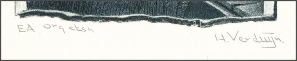 Hans Verduijn (-): Svéd táj III. Rézkarc, papír, jelzett, művészpéldány EA jelzéssel, 11x13,5 cm