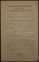 1921 Tarcsa-gyógyfürdő árlapja 4 oldalas nyomtatvány / Price list of Bad-Tatzmannsdorf 4 pages 13x20 cm
