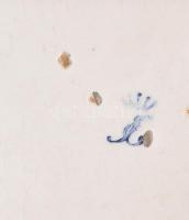 Fischer Emil fali sótartó. Virágmintás fajansz, jelzett, kopással, 16x14x11 cm