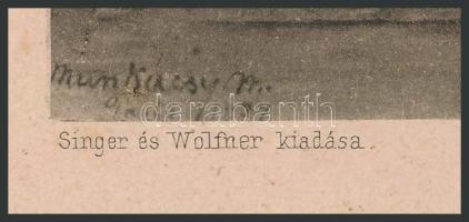 Munkácsy Mihály (1844-1900): Újoncozás, heliogravűr, Bp., Singer és Wolfner, foltos, paszpartuban, 1...