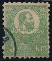 1871 Kőnyomat 3kr (160.000) (sérült bélyeg, foghibák / perf. faults, demaged.)