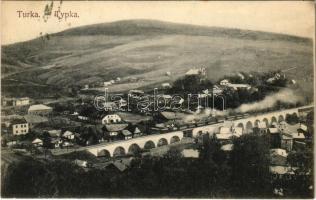 1914 Turka, Turka nad Stryjem; general view with railway bridge (EK)