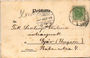 1907 Wien, Vienna, Bécs XIV. Hadersdorf-Weidlingau, Bahnhofplatz / railway station, square, restaura...