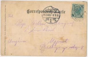 1902 Hodonín, Göding; Villa Redlich. Art Nouveau, floral, litho frame (r)