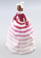 Hollóházi barokk hölgy kutyával. Jelzett, sérülésmentes, m: 31,5 cm