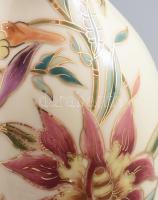 Zsolnay virág mintás porcelán váza. Kézzel festett, jelzett (Kósa É.) hibátlan 26 cm