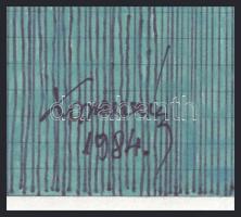 Koppány Frigyes (?-?): Pax, 1984. Akvarell, tus, papír, jelzett, kartonra kasírozva. 20x18 cm