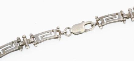 Ezüst (Ag) nyaklánc, görög mintával,. jelzett 925. 46,2 g 40 cm