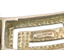 Ezüst (Ag) nyaklánc, görög mintával,. jelzett 925. 46,2 g 40 cm