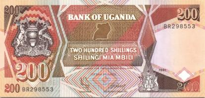 Uganda 1991. 200Sh, 500Sh T:II+ Csak egyszer hajtva, törve nem!