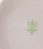 Hollóházi márványmintás 4 darabos asztali szett. Jelzett, kis kopással