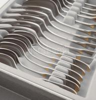 WMF Cromargan aranyozott acél hat személyes evőeszköz készlet (evőkanál kés, villa, kiskanál), erede...