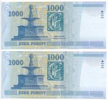 2005. 1000Ft (2x) sorszámkövetők "DC 3206093 - DC 3206094" T:UNC