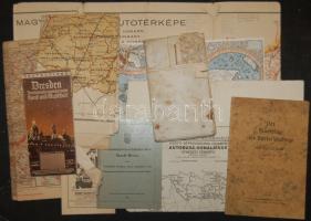 12 darab túlnyomórészt háború előtti Európai térkép / 12 old Europaen maps mostly from 1940