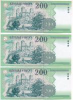 2002. 200Ft (3x) sorszámkövetők "FB 4778960 - FB 4778962" T:UNC