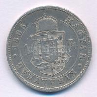 1886KB 1Ft Ag "Ferenc József / Barokk címer" T:VF 
Adamo M15